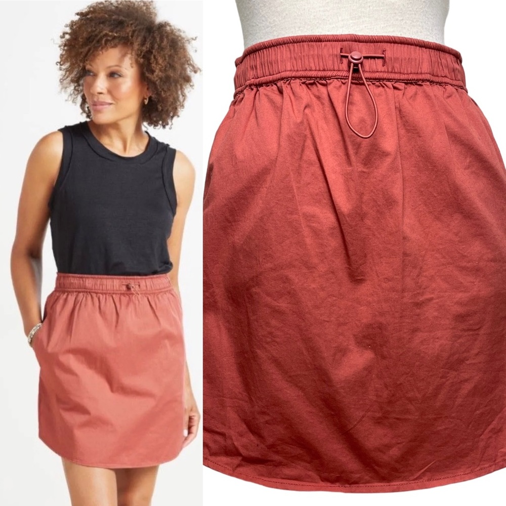 Sundry For Evereve NWT Sunday 2 Skirt Brick Cotton Twill W/Pockets Sz Med 8-10